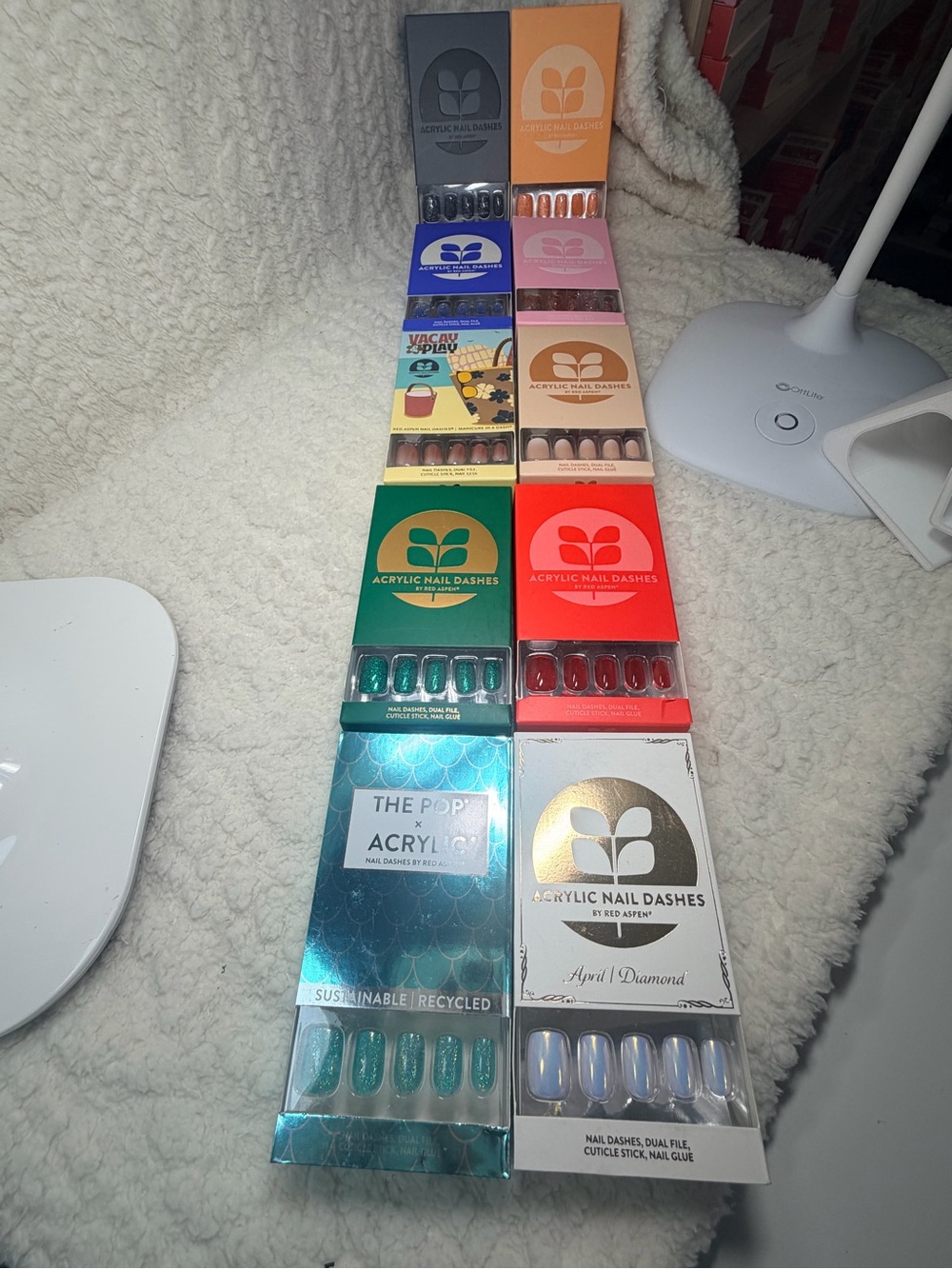 Red Aspen Acrylic Nail Dashes- Bundle of 10